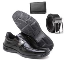 Sapato social Masculino Com Fivela Casual Confortável estiloso Kit com Carteira e Cinto- SL101 Sapato social Masculino Com Fivela Casual Confortável estiloso Kit com Carteira e Cinto- SL101