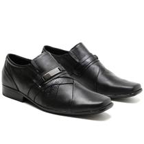 Sapato Social Masculino com Fivela em Couro Legitimos - Preto