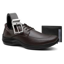 Sapato Social Masculino Confortável Antistress Ortopédico - Cinto e Carteira - Prancho.com