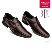 Sapato Social Masculino Confortável Calce Fácil Elástico e Metal Tamanho Especial 45/48
