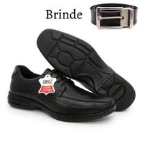 Sapato Social Masculino Couro Anti Estresse Palmilha Confort Gel + Cinto Masculino Sapato Social Masculino Couro Anti Estresse Palmilha Confort Gel + Cinto Masculino