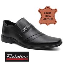 Sapato Social Masculino couro bovino sola borracha antiderrapante leve macio