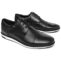 Sapato Social Masculino Couro Brogue Ref. 16005 Cadarço Cor Preto