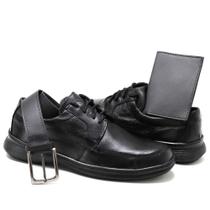 Sapato Social Masculino Couro Cadarço + Cinto+ Carteira Sapato Social Masculino Couro Cadarço + Cinto+ Carteira