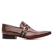 Sapato Social Masculino Couro Design Clássico C/ Fivela Bico Quadrado Italiano Formal Noivo