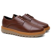 Sapato Social Masculino Couro Estiloso Derby Oxford Amarrar Moderno Formal Casamento
