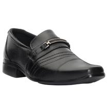 Sapato Social Masculino Couro Fivela Decorativa Com Pesponto