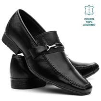 Sapato Social Masculino Couro Legítimo Bico Quadrado Calce Fácil Liso Gravata Italiano Premium - Sanel Shoes