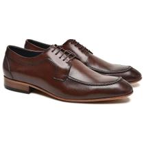 Sapato Social Masculino Couro Legitimo Macio Confortável Sola de Couro com Antiderrapante De Amarrar Oxford Berganno