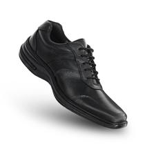 Sapato Social Masculino Couro Legítimo Preto Cadarço Bico Quadrado Leve Macio Confortável - MODELO 5090