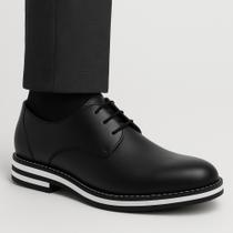 Sapato Social Masculino Couro Preto Confortável Sola Antiderrapante Elegante