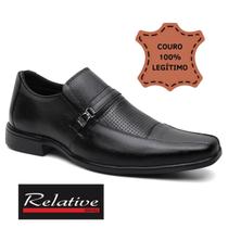 Sapato Social Masculino Couro preto sola borracha antiderrapante