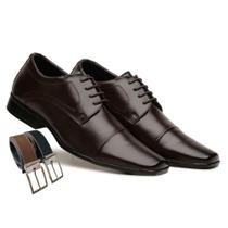 Sapato Social Masculino de Amarrar com Cadarço + Cinto (G70018)