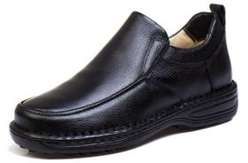 Sapato Social Masculino de Calçar Ortopédico Flexível e Conforto Preto