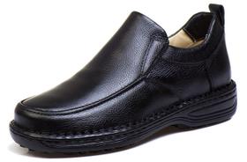 Sapato Social Masculino de Calçar Ortopédico Flexível e Conforto Preto - Top Franca Shoes