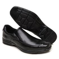 Sapato Social Masculino De Couro Preto Solado Elegância e Conforto Amortecedor BR2