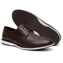 Sapato Social Masculino Derby Brogue Couro Conforto