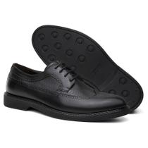 Sapato Social Masculino Derby Brogue em Couro Inglaterra Preto