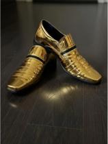 Sapato social masculino dourado ouro verniz espelhado