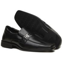 Sapato Social Masculino Elástico Conforto Estilo Premium Cor Preto