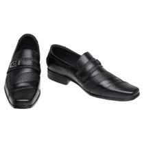 Sapato Social Masculino Elástico Couro Conforto Elegante