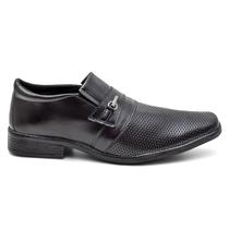 Sapato Social Masculino Elegante Italiano Bico Alongado Formal Casamento Formatura Preto Fosco