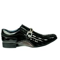Sapato Social Masculino em Couro Detalhes em Verniz Calvest 1930F214-PRETO Tamanho:38COR:preto Sapato Social Masculino em Couro Detalhes em Verniz Calvest 1930F214-PRETO Tamanho:38COR:preto