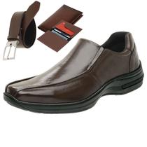Sapato Social Masculino em Couro Legítimo Calce Fácil Ortopédico
