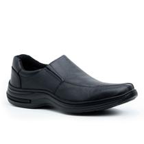 Sapato Social Masculino Em Couro Legítimo Ortopédico Comfort Anti Stress Anatômico Blaqueado