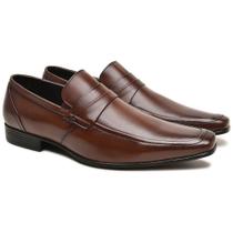 Sapato Social Masculino em Couro Legitimo Sem Cadarço Fechado Bico Fino Sola de Borracha Clássico Confortável