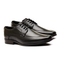 Sapato social masculino em couro preto de amarrar 2305B653