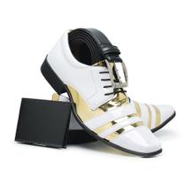 Sapato Social Masculino Gmm Shoes Super Macio Com Cinto e Carteira