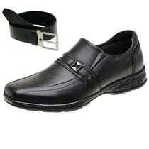 Sapato Social Masculino Gravata com Fivela Couro Legítimo + Cinto