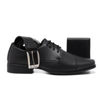 Sapato Social Masculino Kit Cinto e Carteira
