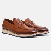 Sapato Social Masculino Loafer Casual Couro Design Moderno Confortável Marrom