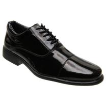 Sapato Social Masculino Militar Bico Redondo Cadarço Preto - EMOT SHOES