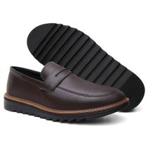 Sapato Social Masculino Mocassim Drive Cafe confortavel tamanho grande 37 a 46
