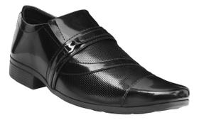 Sapato Social Masculino Mocassim Verniz Fivela Confortavel