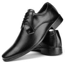 Sapato Social Masculino Moderno Casual Preto Liso Amarração Confortável