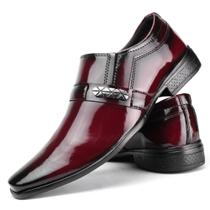 Sapato Social Masculino Moderno Verniz Vermelho Preto Casual Confortável - Lovely Footwear