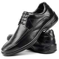 Sapato Social Masculino Ortopédico Linha Gel Lançamento Preto Rf2514 - MRSHOES