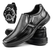 Sapato Social Masculino Ortopedico+Relogio