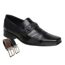 Sapato Social Masculino Oxford Em Couro Com Elástico e Detalhes + Cinto (SL3021)