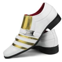 Sapato social masculino Pizzolev original branco com dourado - Pizzolev calçados