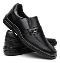Sapato Social Masculino Preto Calce Facil Sola Ortopedica Macia - MTSSHOES