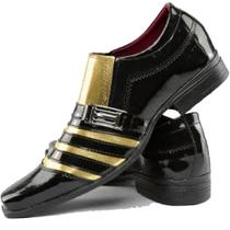Sapato social masculino preto com dourado Pizzolev original