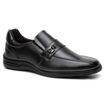 Sapato Social Masculino Preto Confortável Oxford Elástico Calce Fácil Macio Passeio Festa Evento