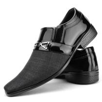 Sapato Social Masculino Preto e Cinza Super Confortável e Estiloso