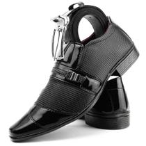 Sapato social masculino preto moderno + cinto social - sollano