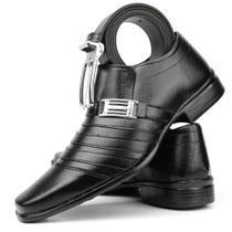 Sapato social masculino preto Pizzolev + cinto social